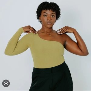 Klassy Network One Shoulder Long Sleeve Brami bodysuit